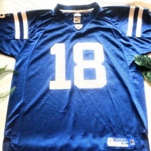 NFL Reebok Peyton Manning 18 Indianapolis Colts On Field Jersey Size Youth 18-20